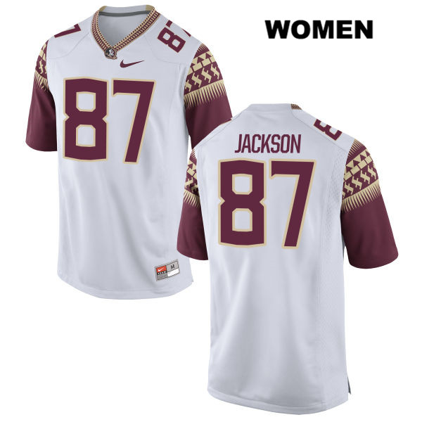 Women's NCAA Nike Florida State Seminoles #87 Jared Jackson College White Stitched Authentic Football Jersey GPI7169AA